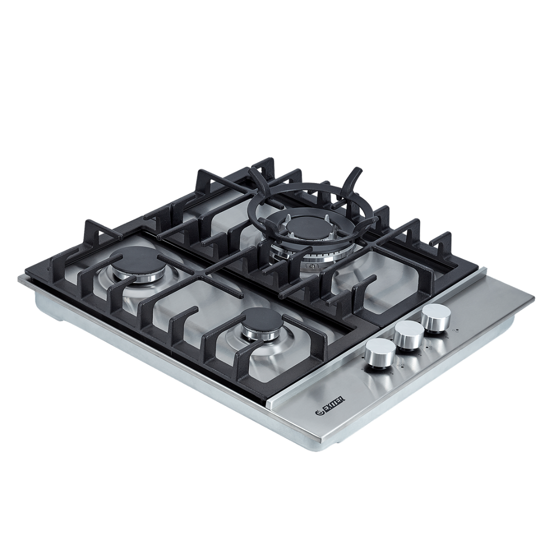 Компактная трехконфорочная панель Exiteq EXH-206 inox нержавеющая сталь, 45 см
