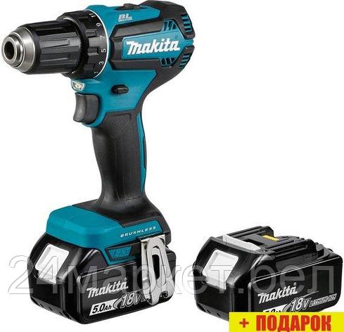 Дрель-шуруповерт Makita DDF485RTJ (с 2-мя АКБ 2.0 Ah, кейс ), фото 2