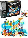 Конструктор магнитный со светом Light Magnetic Blocks «Светящийся Аттракцион» 142 детали, фото 2