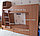 Кровать двухъярусная Крепыш 2,модель с боковым шкафом и полками для книг, фото 2