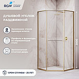 Душевой уголок RGW SV-82Gb R 33328299-16R (золото браш/прозрачное стекло), фото 3