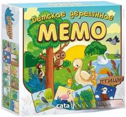 Детская настольная игра Нескучные игры Мемо детское деревянное. Птицы 8504