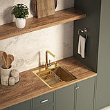 Кухонная мойка Basic CL DS Decor 45x50 (золото, коландер, дозатор), фото 9