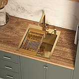 Кухонная мойка Basic CL DS Decor 45x50 (золото, коландер, дозатор), фото 10