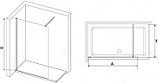 Душевая стенка RGW WA-010B 70 (черный/прозрачное стекло), фото 3