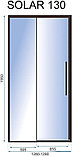 Душевая дверь Rea Solar 130 (черный/прозрачное стекло), фото 3