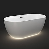 Ванна Wellsee Chic Riviera 179x85 23680603R (отдельностоящая ванна с подсветкой белый глянец, экран, ножки,, фото 2