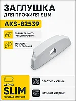 Заглушка к алюминиевому профилю Slim, цвет серый, AKS