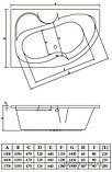 Ванна Bonito Home Atria 170x105L (с ножками), фото 3