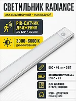 Светильник светодиодный Radiance, аккумуляторный, на движение, 3W, 600 мм, алюминий, AKS