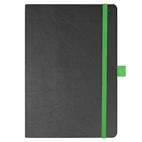 Блокнот Flexy Forest Urban Soft leather А5, недатированный, с резинкой и петлей для ручки, в гибкой обложке Черно-зеленый