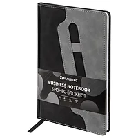 Блокнот А5, 148x218 мм, BRAUBERG "Assistant", под кожу, 80 листов, держатель, клетка