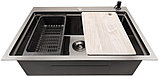 Кухонная мойка Stellar S7050NB-A (нано черный, c доской), фото 3