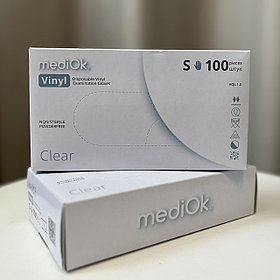 Перчатки MediOK | Vinyl размер S (прозрачные), 100 шт