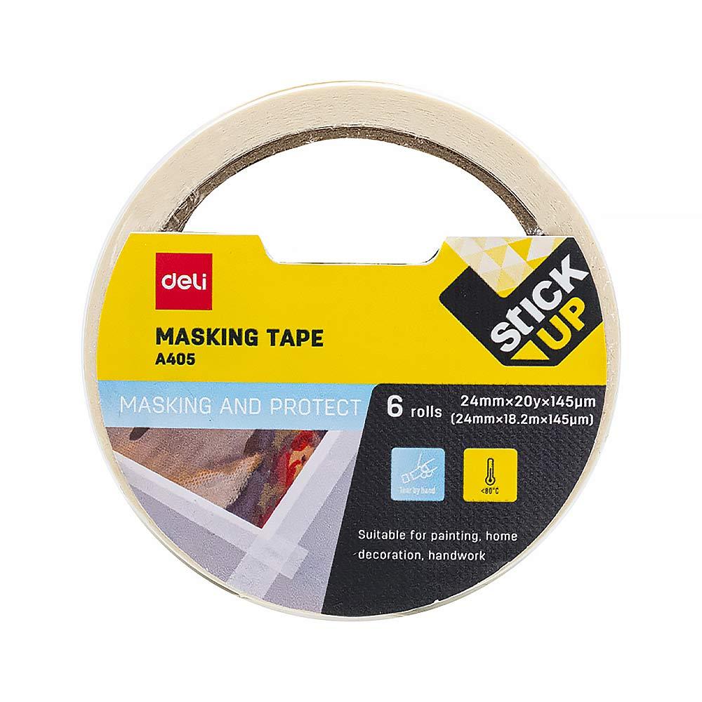 Клейкая лента малярная Deli EA405, 24мм*18,2м