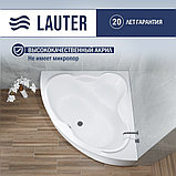 Ванна Lauter Riviera 140x140 21050140 (с каркасом и сифоном 21Y31002 белый), фото 3
