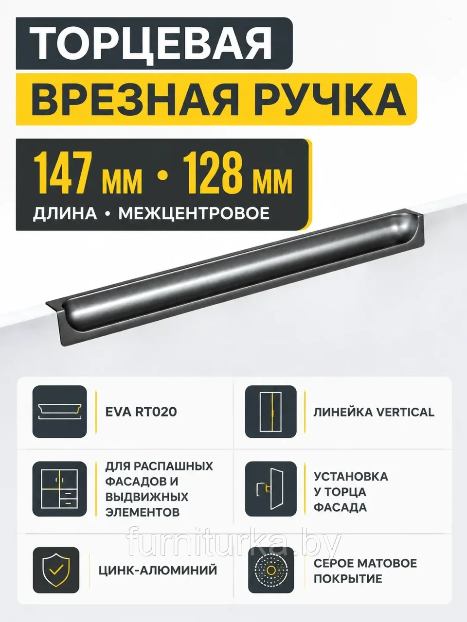 Мебельная ручка EVA RT020GR.1/000/200