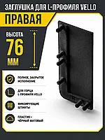 Заглушка закрытая для L-профиля VELLO правая, черный матовый