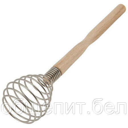 Венчик для соусов 25 см. нерж. пружина, толщина спицы 2 мм. дерев. ручка