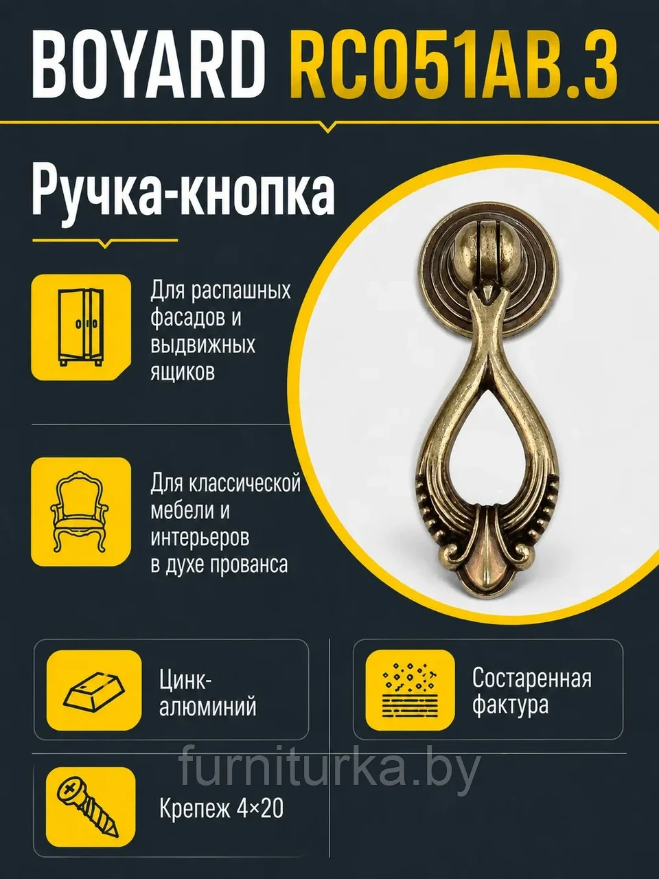 Мебельная ручка RC051AB.3