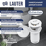 Умывальник Lauter 21502 + клапан 21190W + сифон 21635W (белый матовый), фото 2