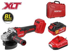 Аккум. углошлифмашина WORTEX CAG 1812 S в чем. ALL1 XLT SET БЕСЩЕТ., 18 В, 125 мм, 9600 об/мин