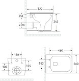Унитаз подвесной Roxen Cube Tornado в комплекте с инсталляцией StounFix Dual Fresh 6 в 1 868598 (кнопка:, фото 7