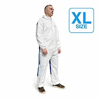 Комбинезон защитный одноразовый EU Size 1040FT, XL, ламинированный, Type 5/6, SMS-спинка