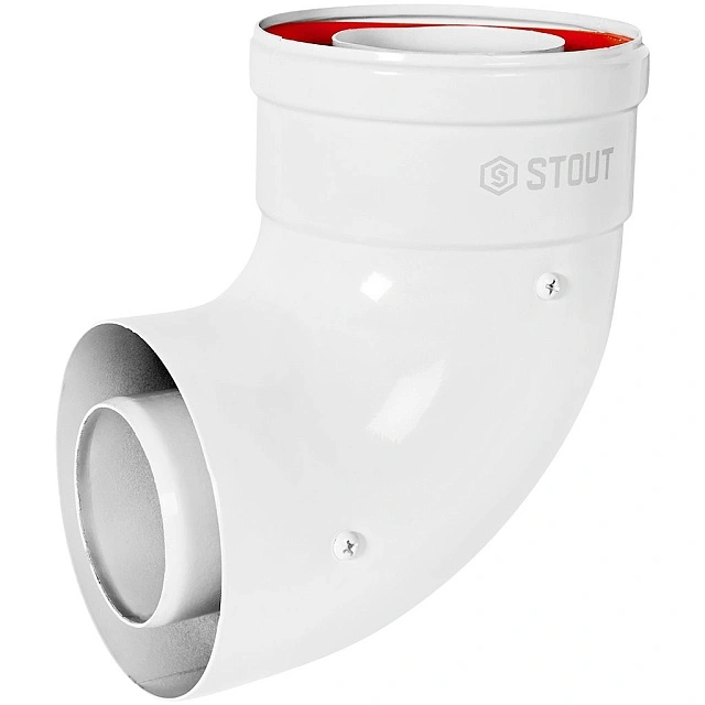 Отвод 90° традиц. коакс. D60 (п-м) /100 (п-м) STOUT