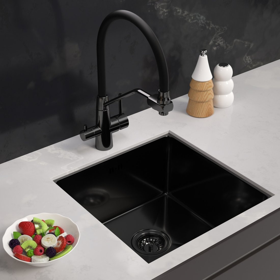 Кухонная мойка ARFEKA ECO AR 450*450 BLACK PVD NANO