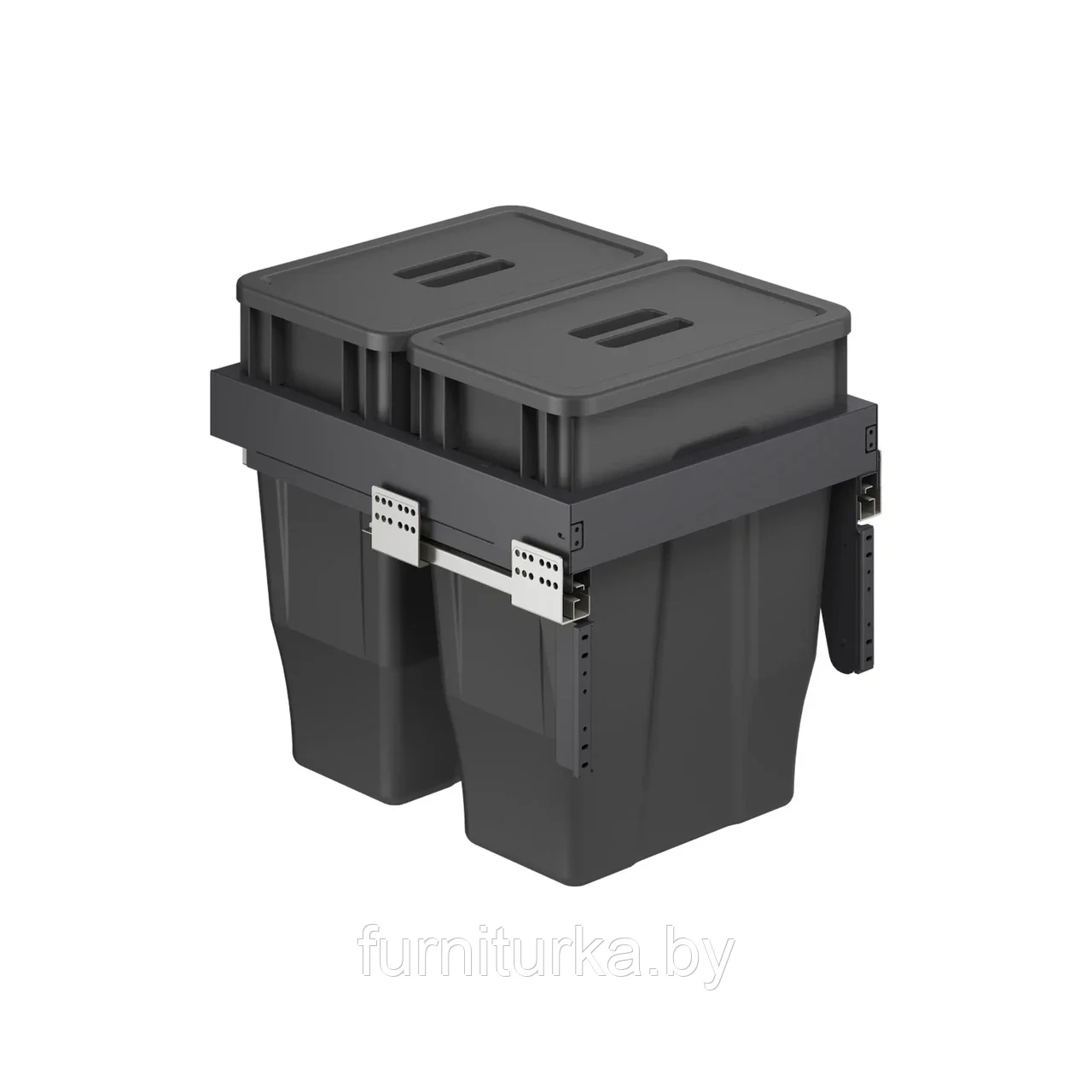 Выдвижные мусорные контейнеры 450 GEO X h600 (2*30LT), графит AKS