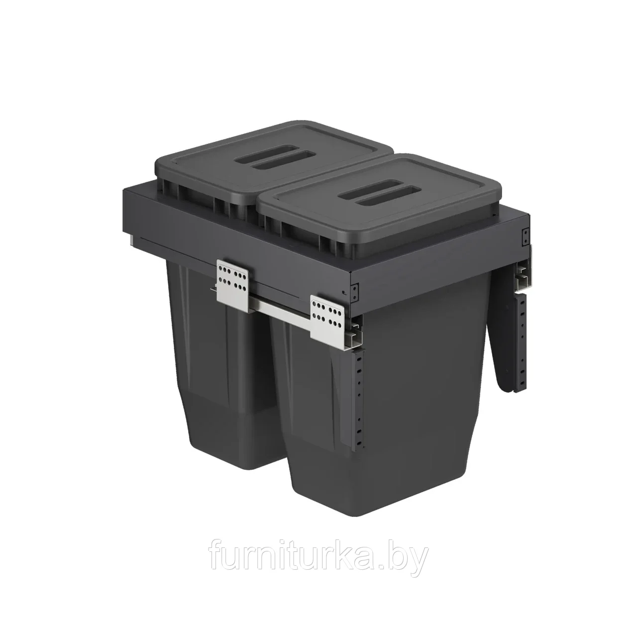 Выдвижные мусорные контейнеры 400 GEO X h440 (2*18LT), графит AKS