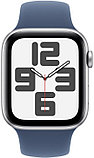 Умные часы Apple Watch SE 2 44 мм (алюминиевый корпус, серебристый/синий деним, спортивный силиконовый ремешок, фото 2