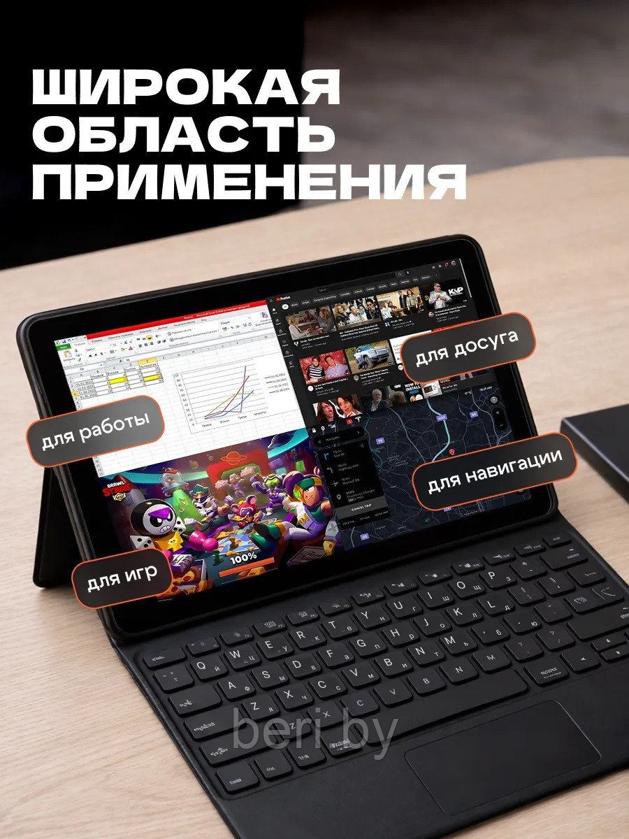 Планшет Umiio S26 Ultra 16 ГБ/1024 ГБ в кейсе, Android 15, 10.1" экран - фото 4 - id-p248399704