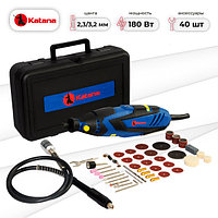 Гравер электрический KATANA GE2600 (40 акс, 180 вт, 8000-30000 об/м, цанги 2, 3-3, 2мм, гибк.вал, в