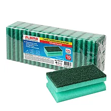 Губки большие 15 х 7 х 4,5 см LAIMA PROFESSIONAL XXL, поролон/абразив 10 шт
