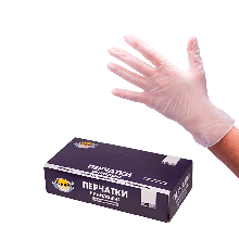 402-639 Перчатки виниловые,неопудренные,одноразовые,100шт. в уп., AVIORA,размер L
