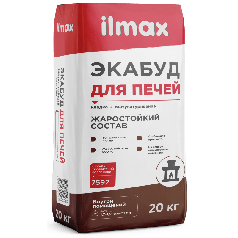 Экабуд для печей 20 кг. кладочный и штукатурный состав жаростойкий (печник)