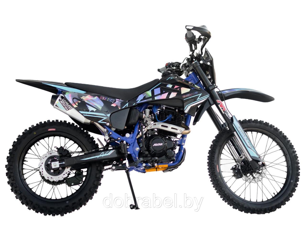 Кроссовый мотоцикл AVM BisonX 250 синий баланс. вал + регулировка амортизаторов