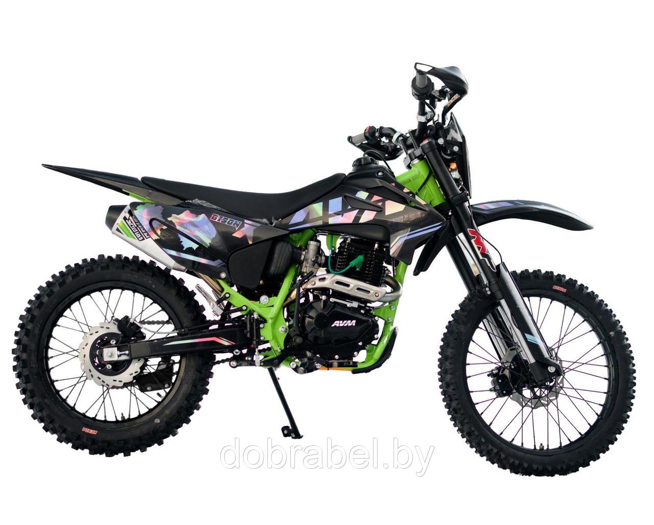 Кроссовый мотоцикл AVM BisonX 300 зеленый баланс. вал