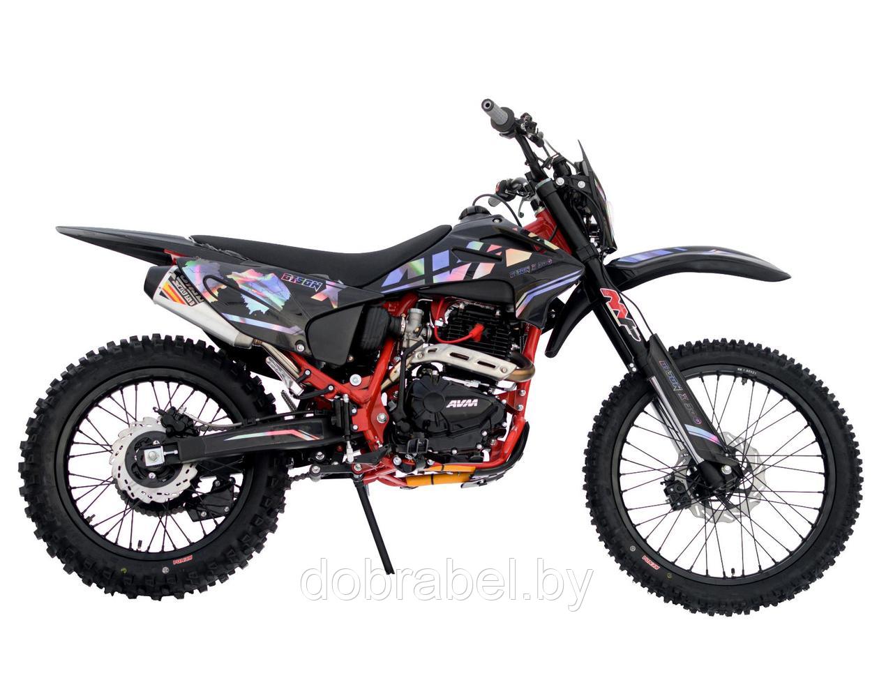 Кроссовый мотоцикл AVM BisonX 300 красный баланс. вал + регулировка подвески