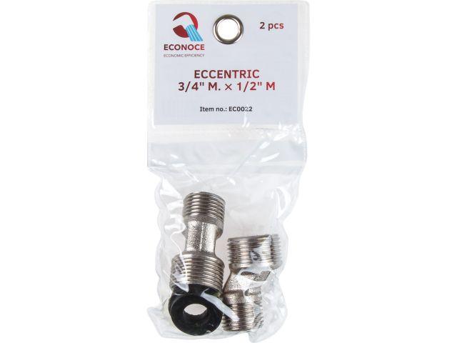Эксцентрик 3/4" нар. х 1/2" нар. (2шт), ECONOCE (инд. упак.)