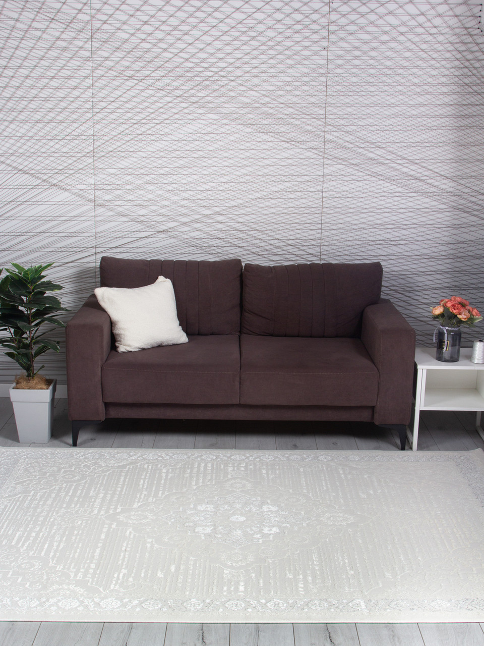 Ковер ALFA CARPET 20811A - L.GREY / WHITE