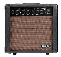 Комбо для электроакустической гитары STAGG 10 AA мощность 10 Вт RMS, динамик 6,5", регуляторы громкости, 3-х