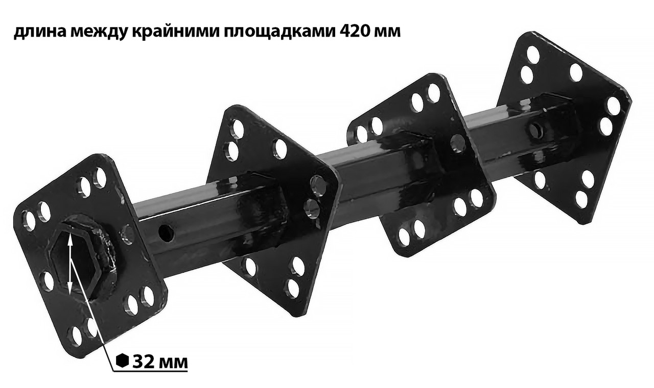 Вал (ступица) почвенной фрезы VELLES 32x420 мм 4 площадки