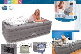 Intex 67952 Надувная кровать Ultra Plush Bed, размер 99x191x46 см (насос 220v)