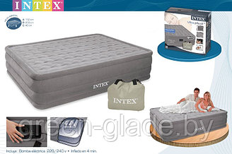 Intex 66958 Надувная кровать Ultra Plush Bed, размер 152x203x46 см (насос 220v)