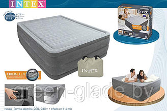 Intex 64418 Надувная кровать Comfort-Plush High Rise, размер 152х203х56см (насос 220v)