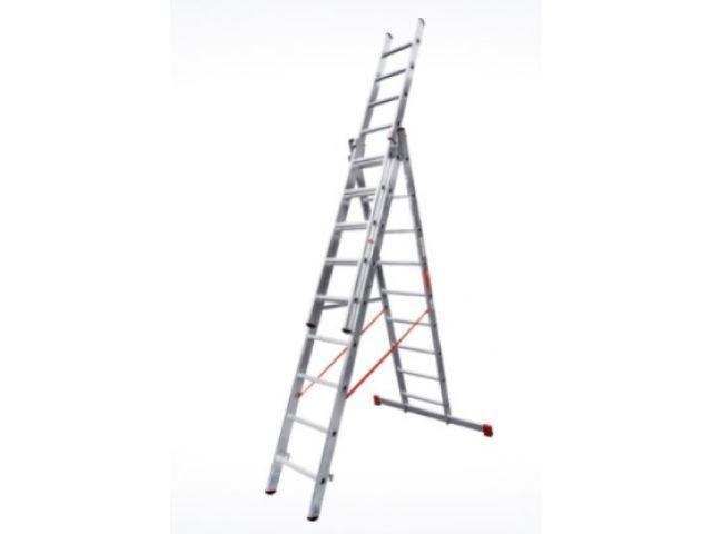 Лестница алюм. 3-х секц. 236/562/250 см 3х9 ступ. 15,9 кг  NV3230 Новая Высота