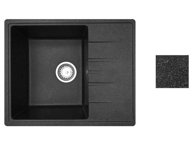 Мойка кухонная из искусственного камня PLATINUM черный 570х465 мм, AV Engineering